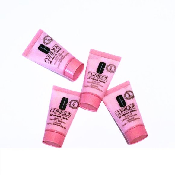 CLINIQUE All About Clean Rinse-Off Foaming Cleanser 1oz/30ml each Bundle of 4 - Picture 2 of 4